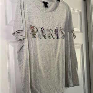 Gray Graphic Tee with Paris Print